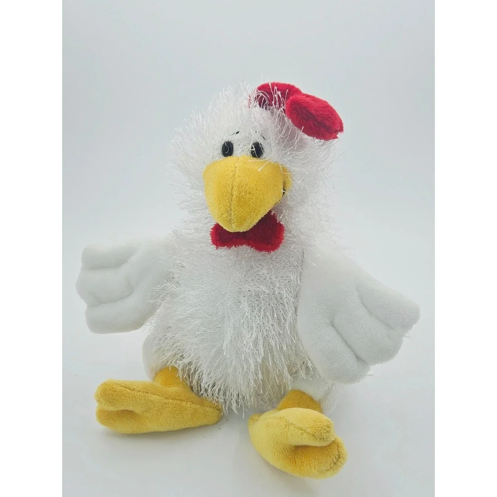 Ganz Webkinz Chicken Plush White Shaggy Bird Stuffed Animal HM007 NO CODE